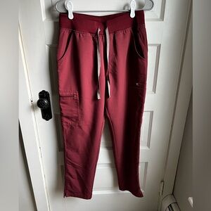 FIGS High Waisted Yola Pant (Dark Cherry)